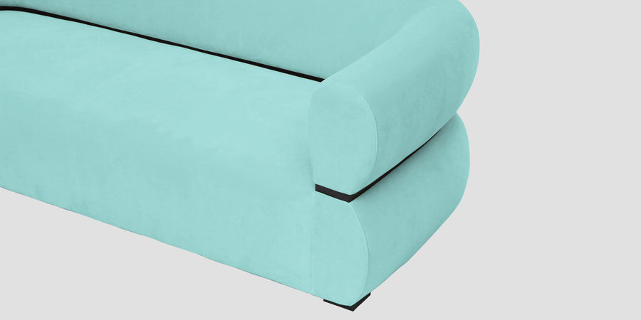 Kula Velvet 3 Seater Sofa In Barmunda Aqua Colour - Febonic Living