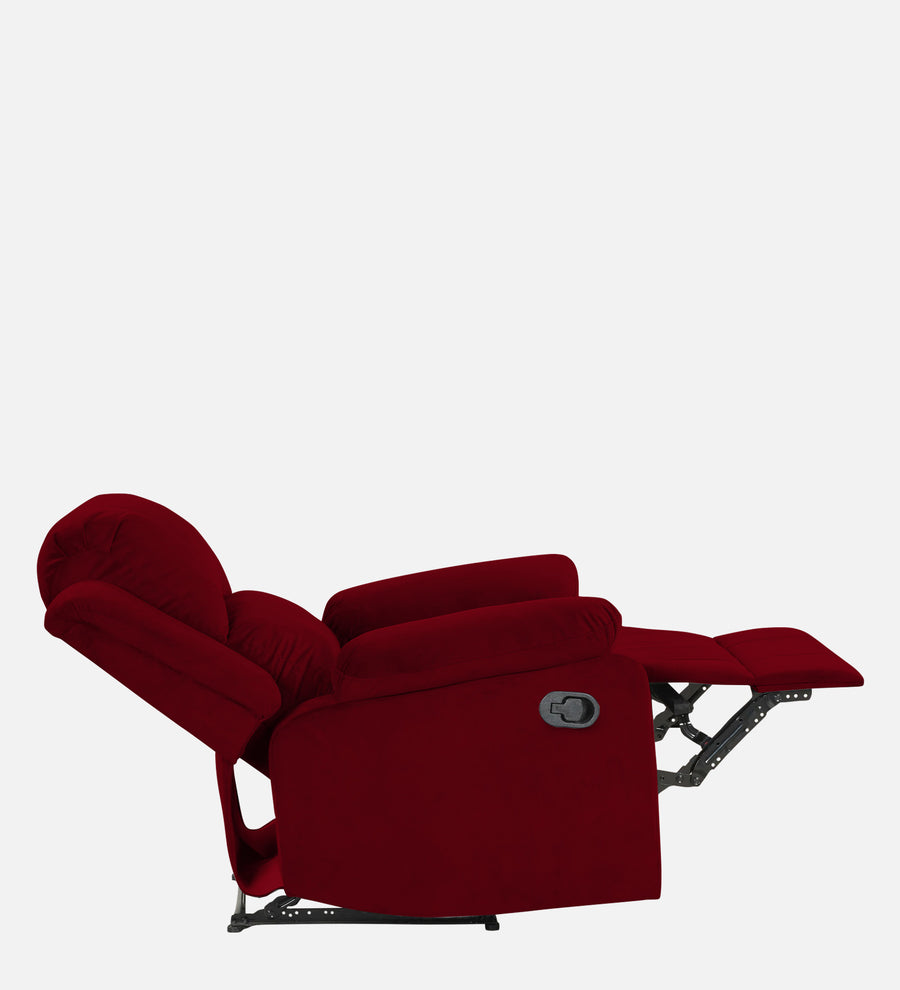Lexi Fabric 1 Seater Motorized Recliner In Cherry Red Colour - Febonic Living