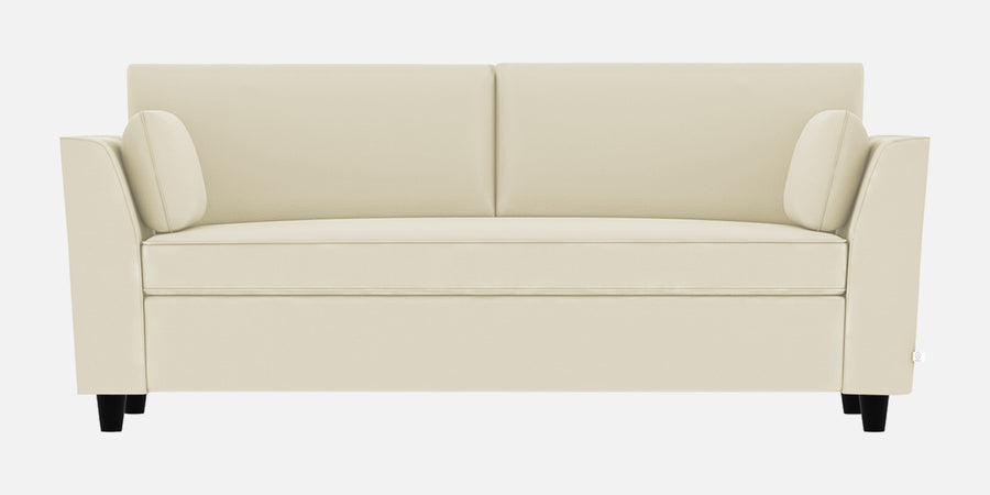 Bristo Velvet 3 Seater Sofa In Warm White Colour With Storage - Febonic Living
