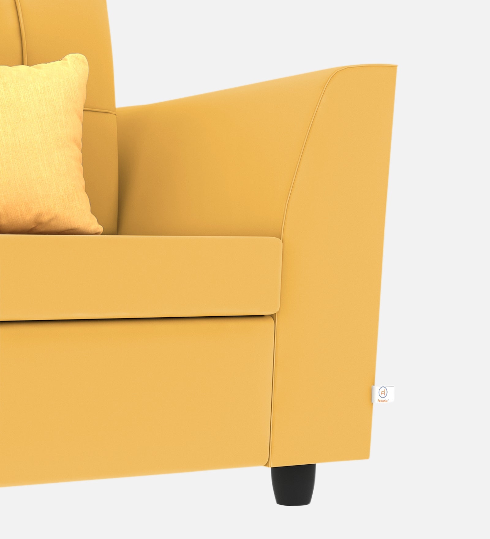 Nestin Velvet 1 Seater Sofa in Turmeric Yellow Colour