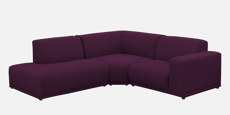 Adam Fabric Lhs Sectional Sofa 3 Ottoman Lounger In Greek Purple Colour - Febonic Living