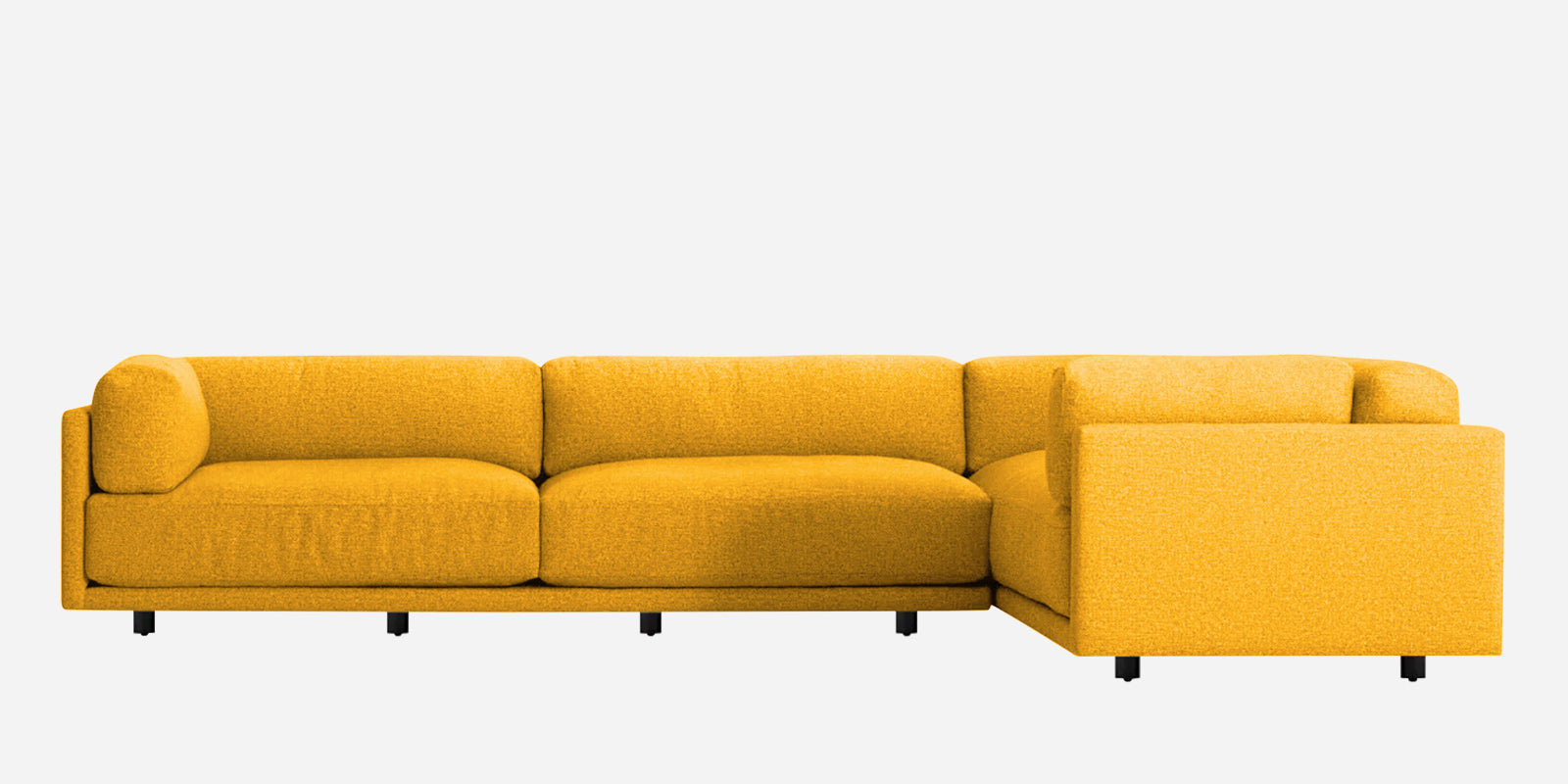 Nixon Fabric 6 Seater RHS Sectional Sofa In Bold Yellow Colour