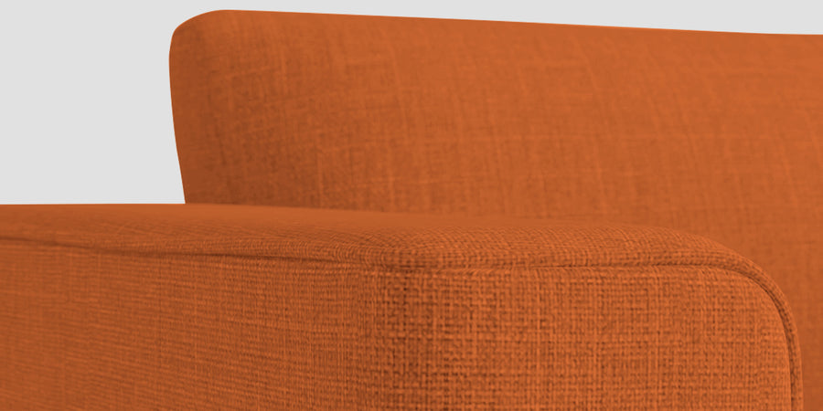 Kenia Fabric 3 Seater Foldable Sofa Cum Bed In Vivid Orange Colour - Febonic Living
