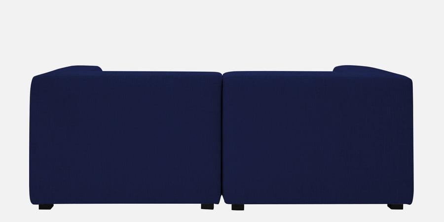Dora Velvet Rhs Sectional Sofa 2 Ottoman Lounger In Indigo Blue Colour - Febonic Living