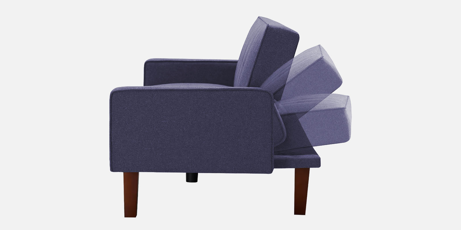 Nebia Fabric 3 Seater Convertable Sofa Cum Bed in Denim Blue Colour