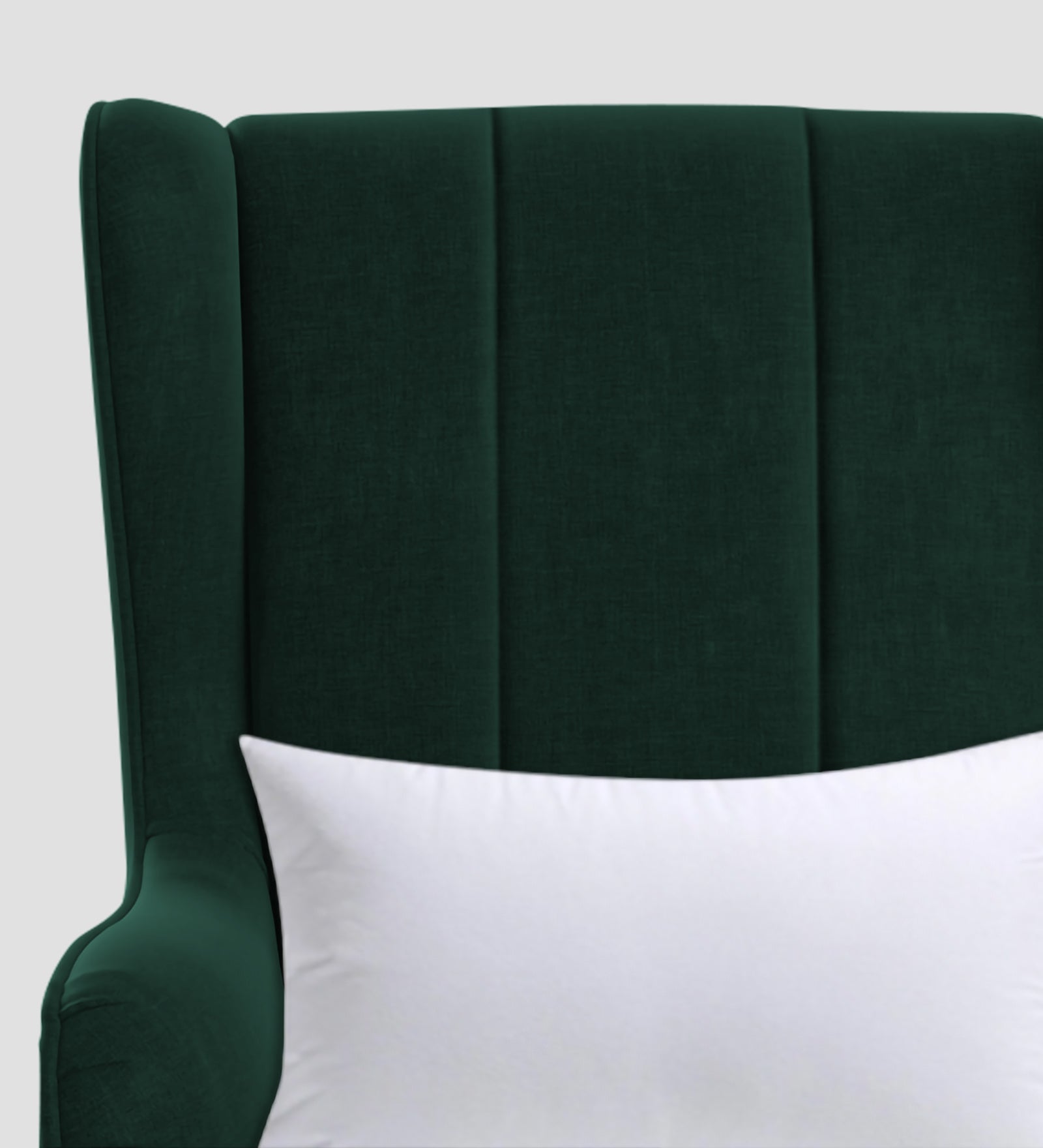 Niya Velvet 1 Seater Wing Chair in Forest Green Colour