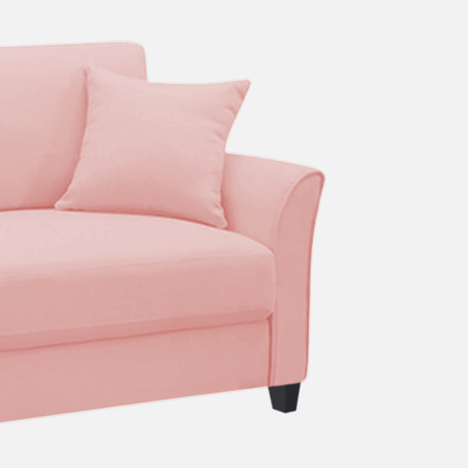 Daroo Velvet 1 Seater Sofa In Millennial Pink Colour