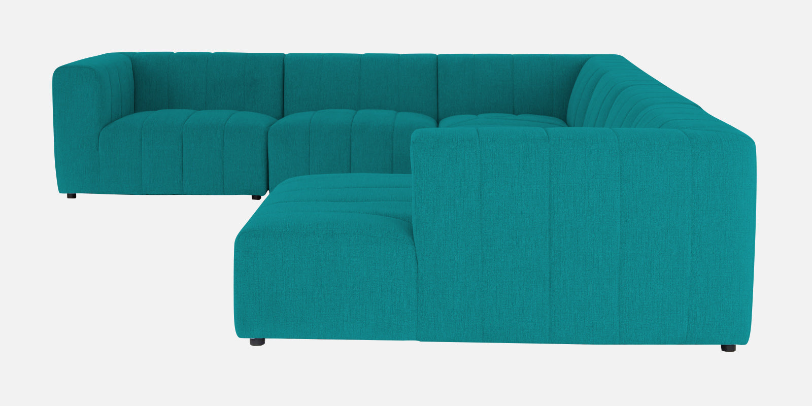 Damo Fabric LHS 8 Seater Sectional Sofa In Sea Green Colour