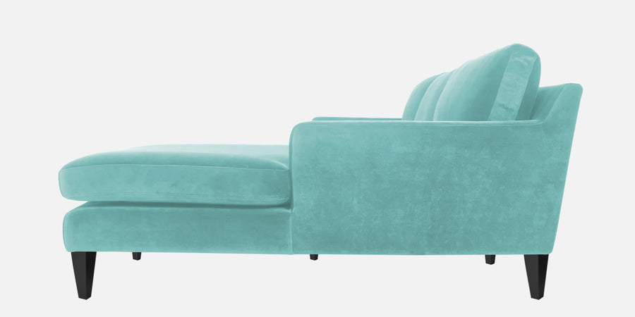 Jones Velvet Lhs Sectional Sofa 3 Lounger In Barmunda Aqua Colour - Febonic Living