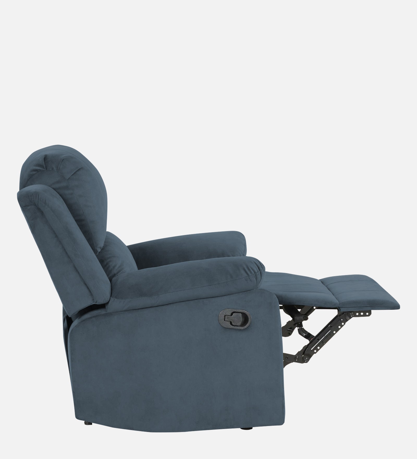 Henry Velvet Manual 1 Seater Recliner In Oxford Blue Colour