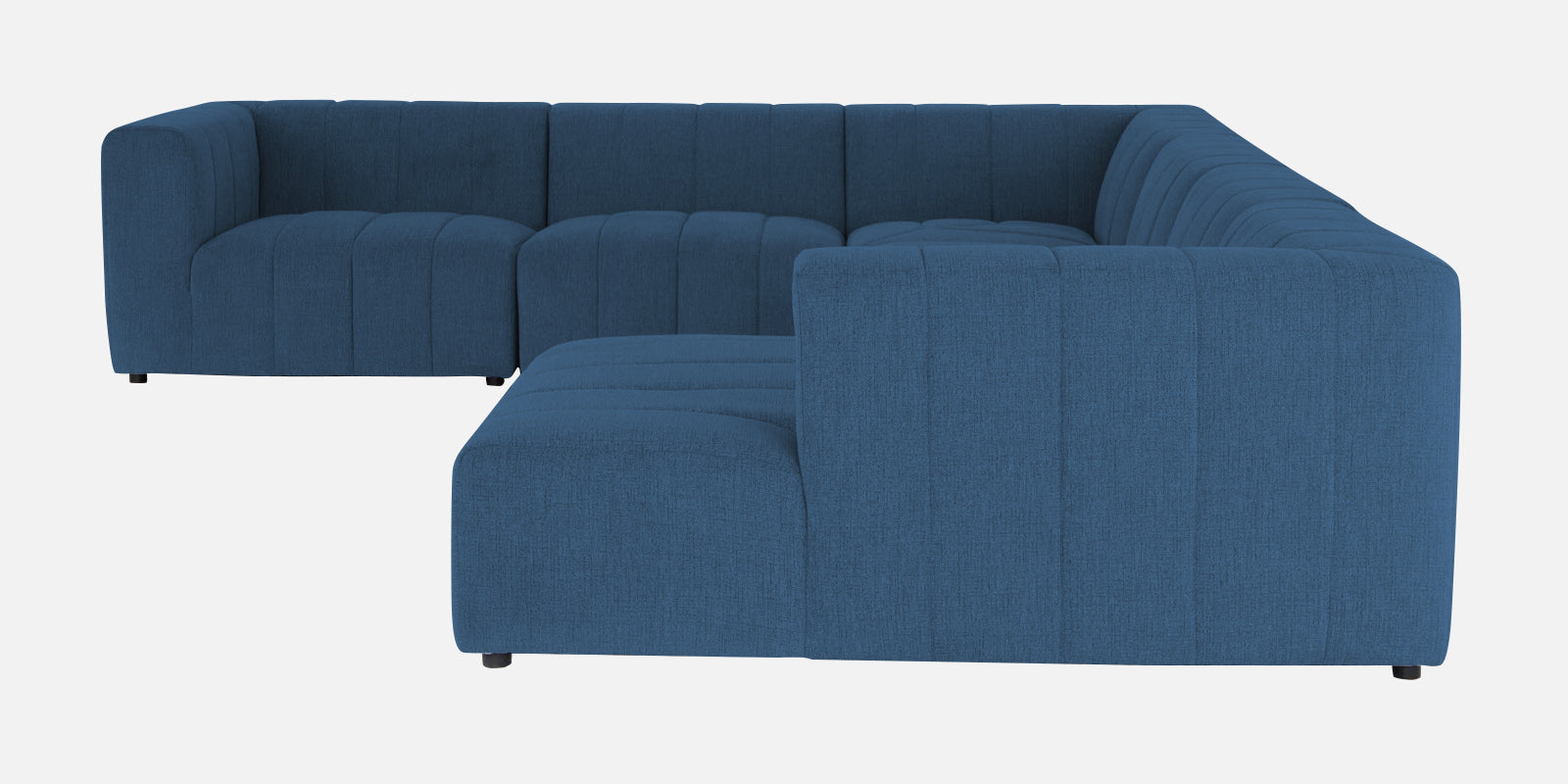 Damo Fabric LHS 8 Seater Sectional Sofa In Light Blue Colour