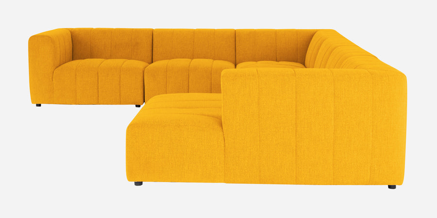 Damo Fabric Lhs 8 Seater Corner Sofa In Bold Yellow Colour - Febonic Living