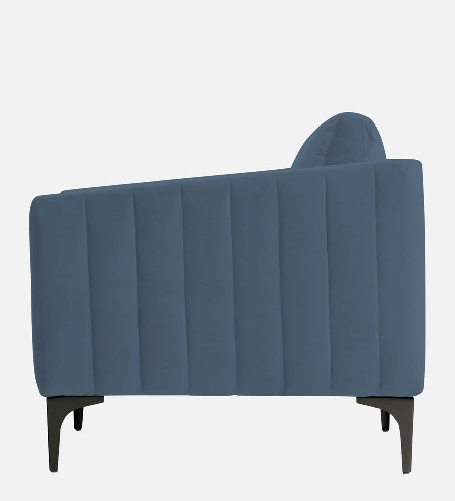Haru Velvet 1 Seater Sofa In Oxford Blue Colour - Febonic Living