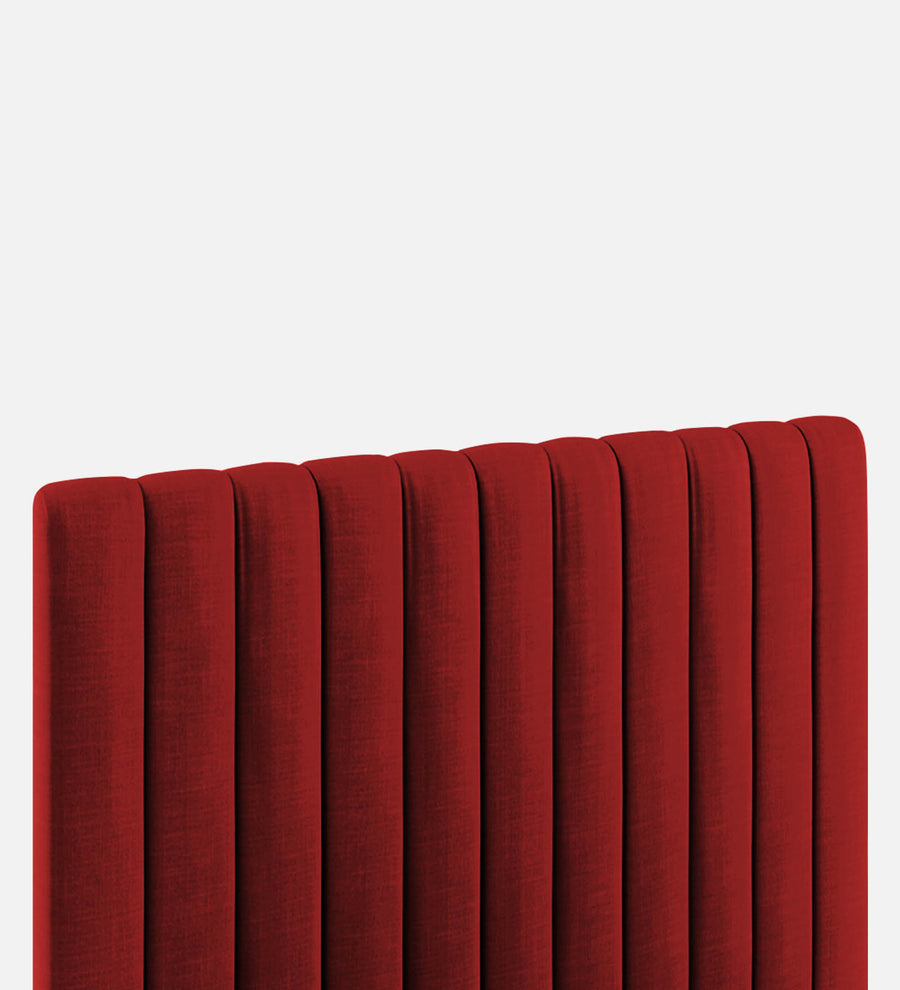 Nivi Fabric Upholstered King Size Bed In Blood Maroon Colour With Drawer Storage - Febonic Living