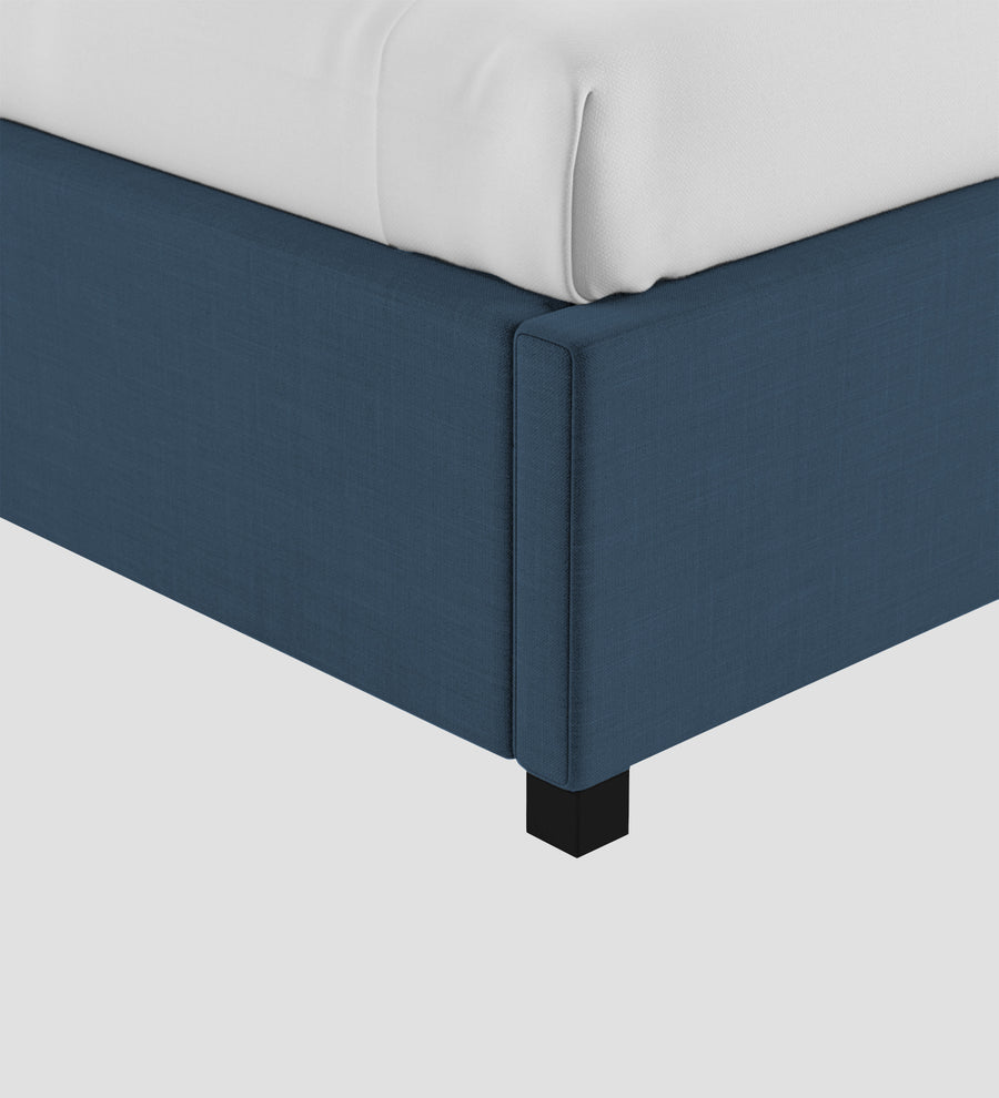 Isko Fabric Upholstered Single Size Bed In Light Blue Colour With Box Storage - Febonic Living