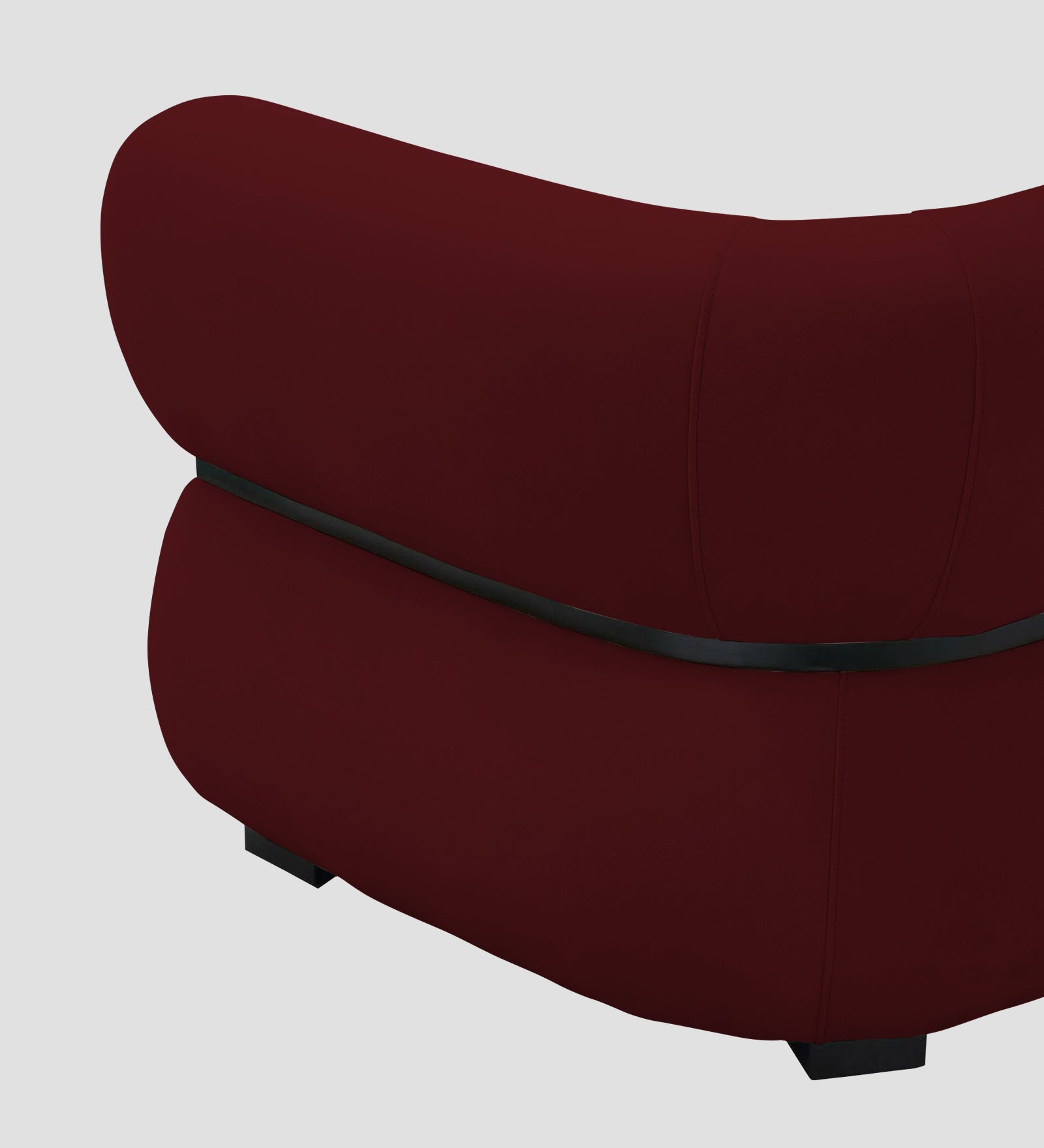 Kula Velvet 1 Seater Sofa In Dark Maroon Colour