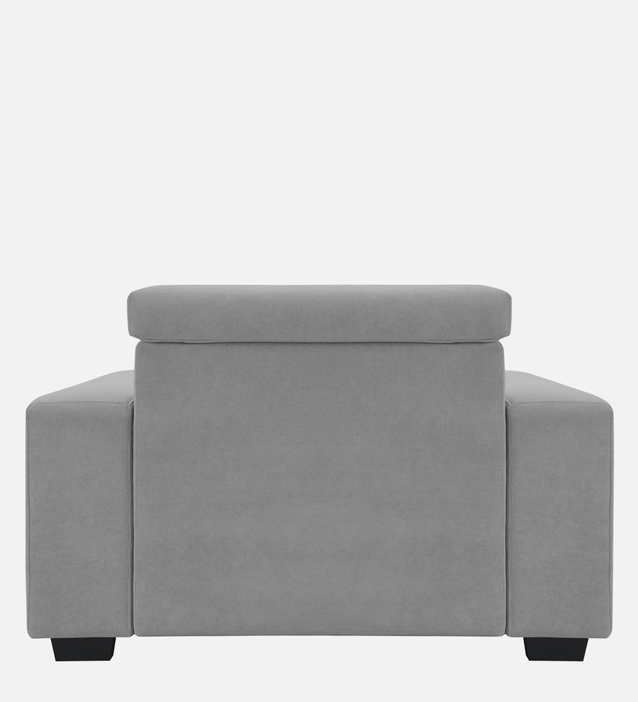 Hiro Fabric 1 Seater Sofa In Smoke Grey Colour - Febonic Living