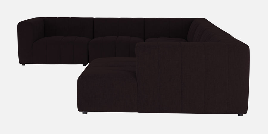 Damo Fabric Lhs 8 Seater Corner Sofa In Cara Brown Colour - Febonic Living