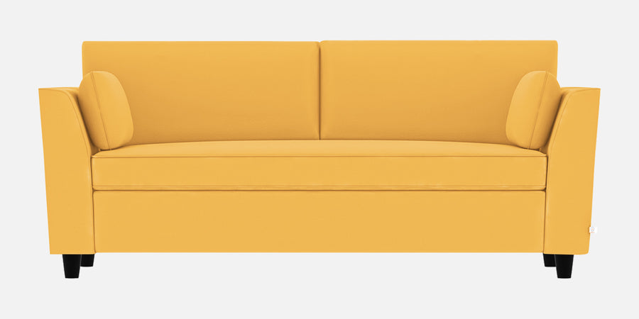 Bristo Velvet 3 Seater Sofa In Turmeric Yellow Colour With Storage - Febonic Living