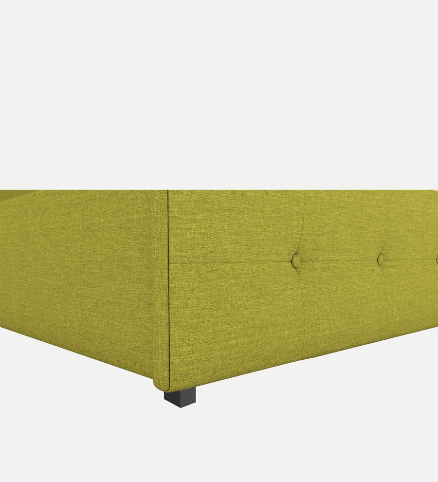 Lido Fabric Upholstered Queen Size Bed In Parrot Green Colour With Drawer Storage - Febonic Living