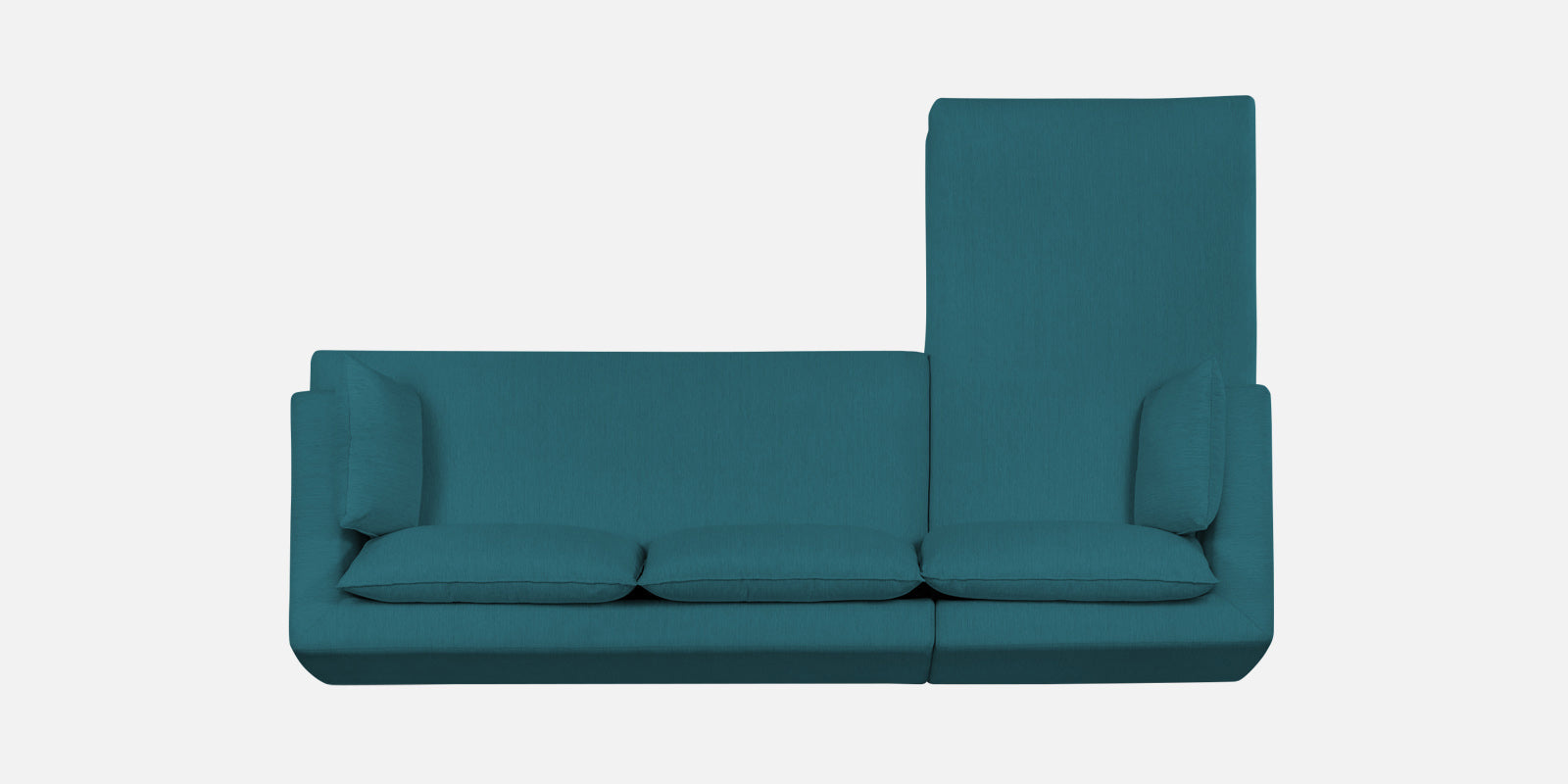 Ziggy Fabric LHS Sectional Sofa (3+Lounger) in Water Blue Colour