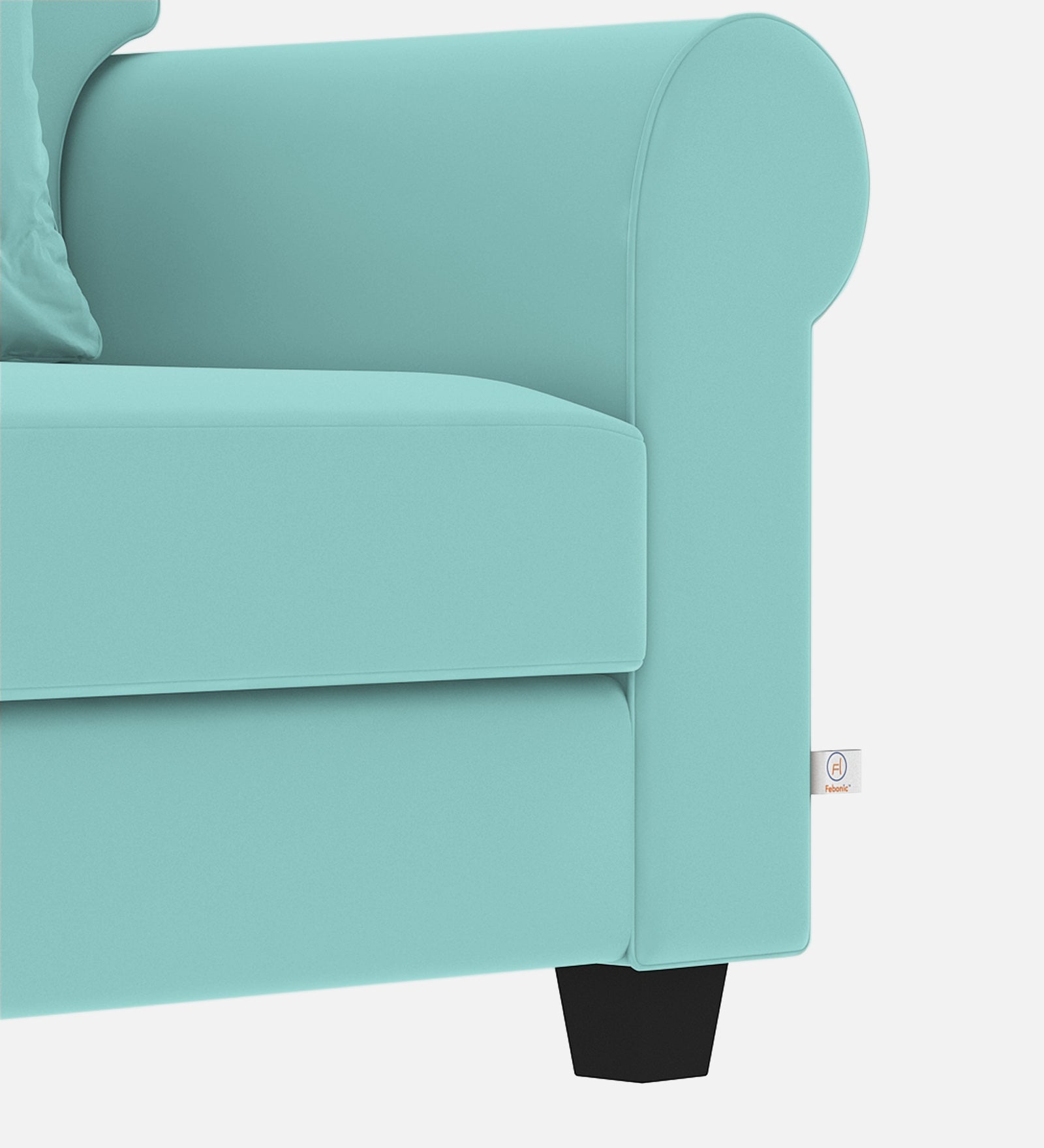 Numonk Velvet 1 Seater Sofa in Barmunda Aqua Colour