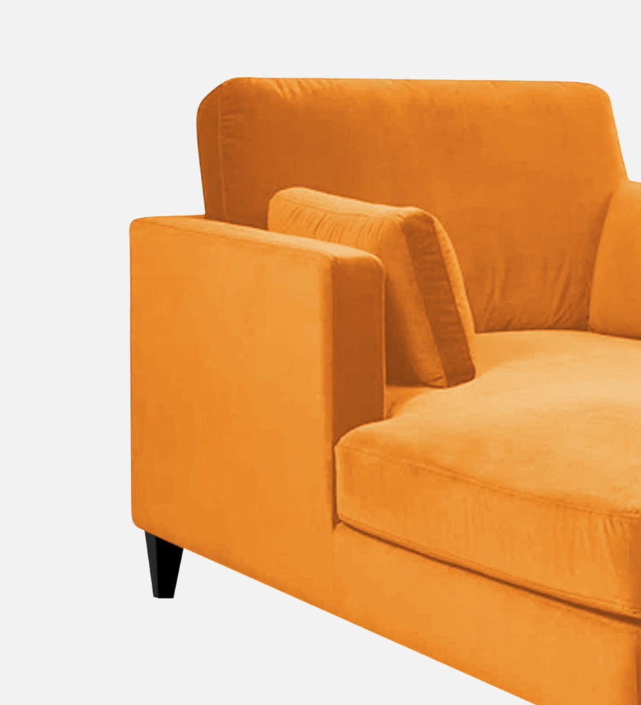 Makou Velvet Chaise Lounger In Tangerine Orange Colour - Febonic Living