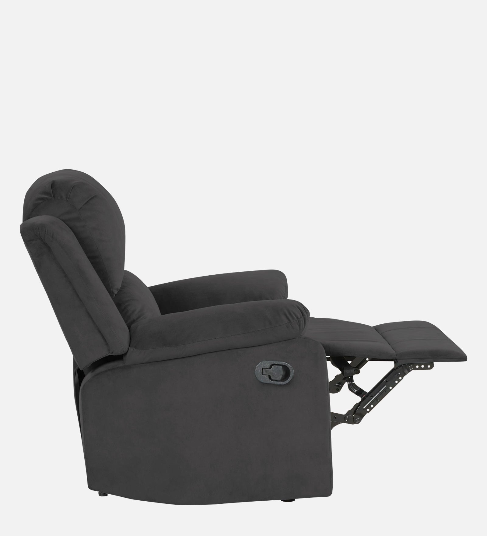 Henry Velvet Manual 1 Seater Recliner In Davy Grey Colour