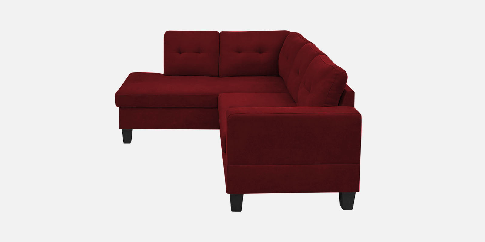 Thomas Fabric RHS Sectional Sofa (2+Lounger) in Blood Maroon Colour