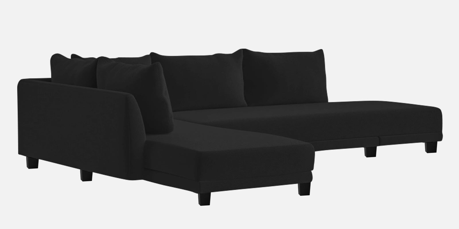 Ira Fabric RHS 6 Seater Sofa Cum Bed In Zed Black Colour