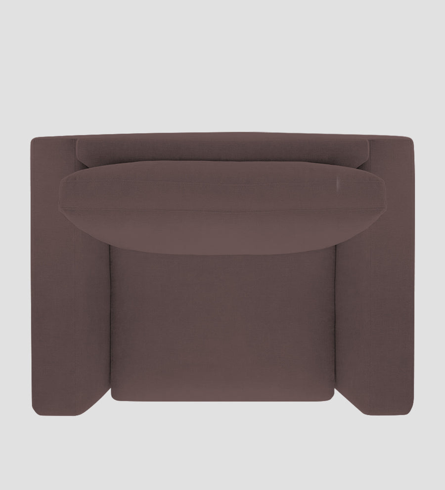 Esha Fabric 1 Seater Sofa In Night Brown Colour - Febonic Living
