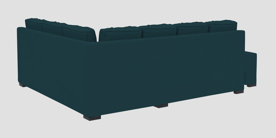 Corby Velvet Rhs 6 Seater Convertible Sofa Cum Bed In Arabian Green Colour - Febonic Living