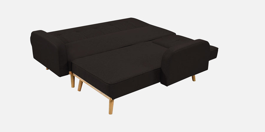 Zuno Fabric Rhs Convertible Sofa Cum Bed In Cara Brown Colour - Febonic Living