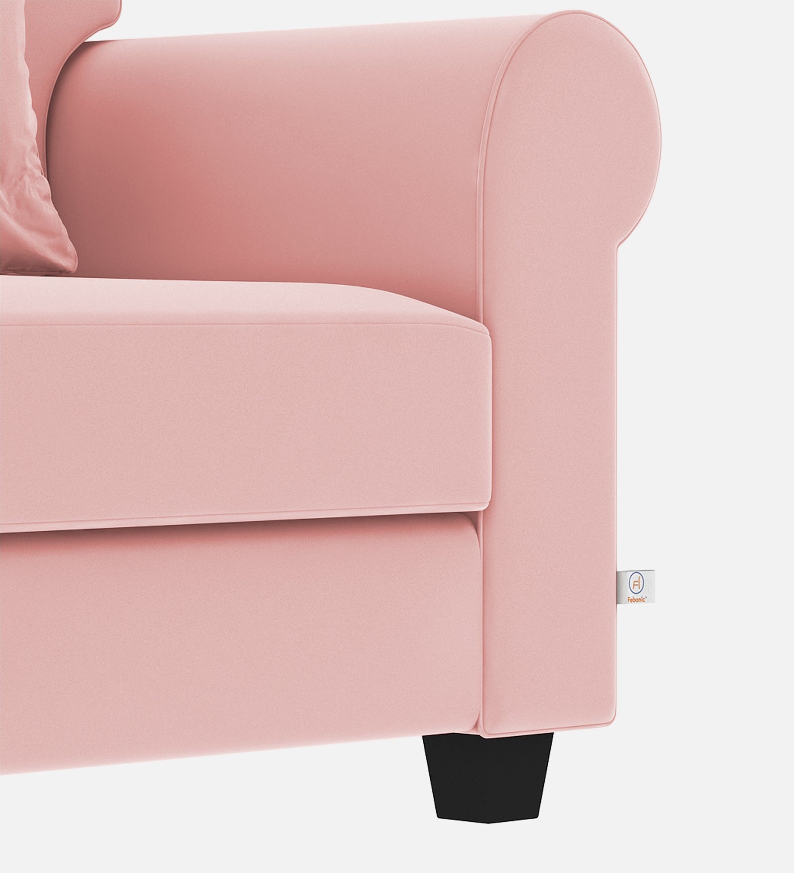 Numonk Velvet 1 Seater Sofa in Millennial Pink Colour