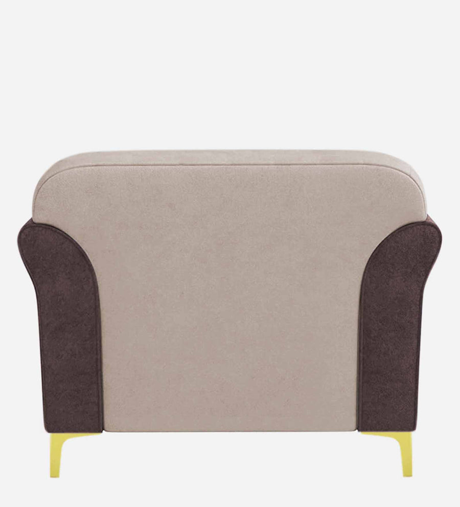 Jordan Velvet 1 Seater Sofa In Mocha Brown And Camel Beige Colour - Febonic Living