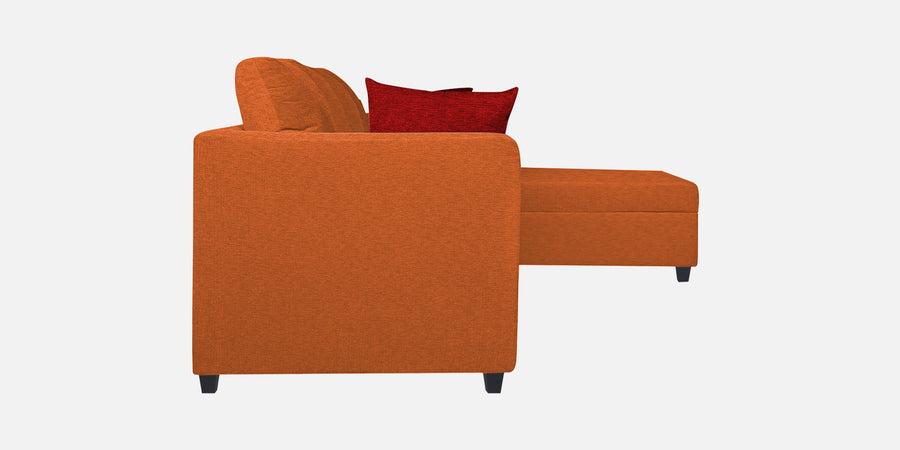Nebula Fabric Lhs Sectional Sofa 3 Lounger In Vivid Orange Colour - Febonic Living