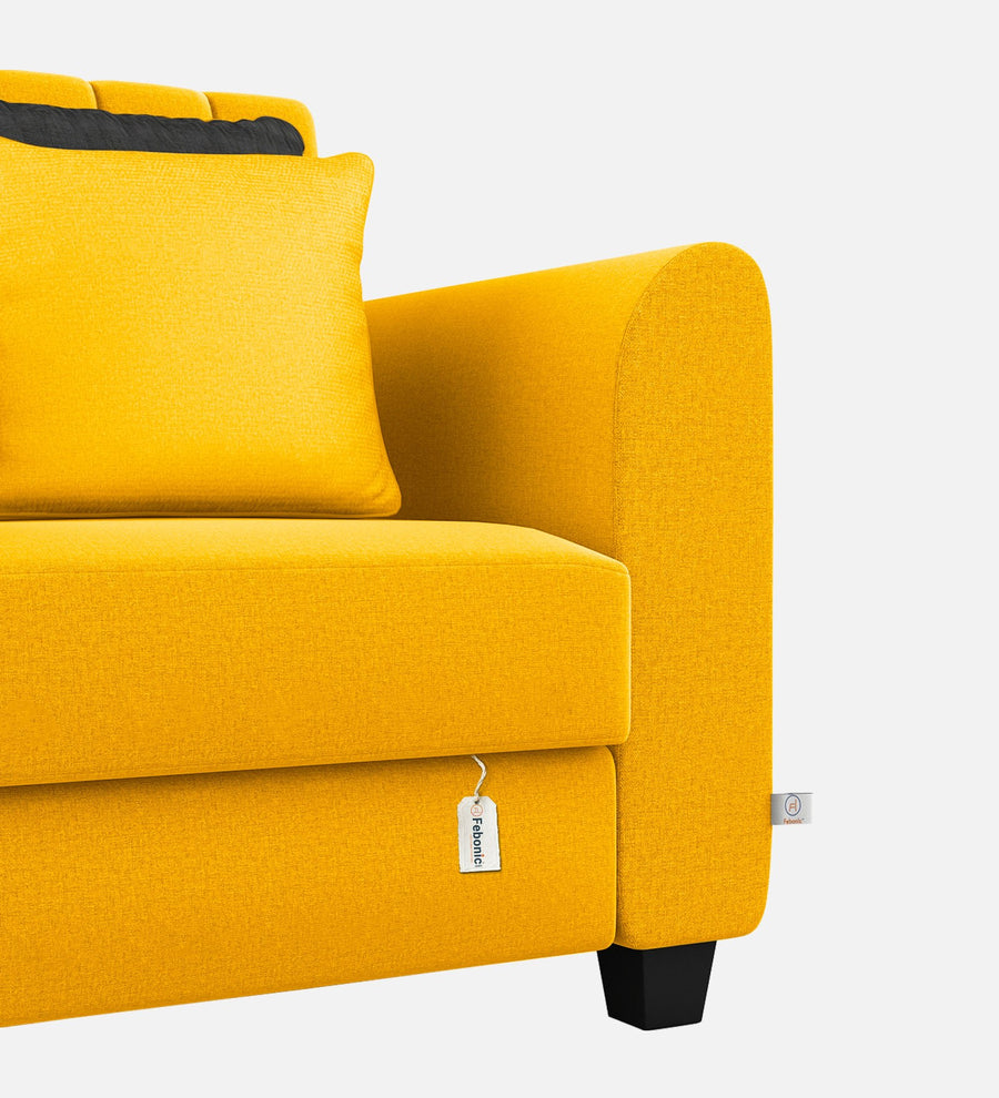 Cosmic Fabric 1 Seater Sofa In Bold Yellow Colour - Febonic Living