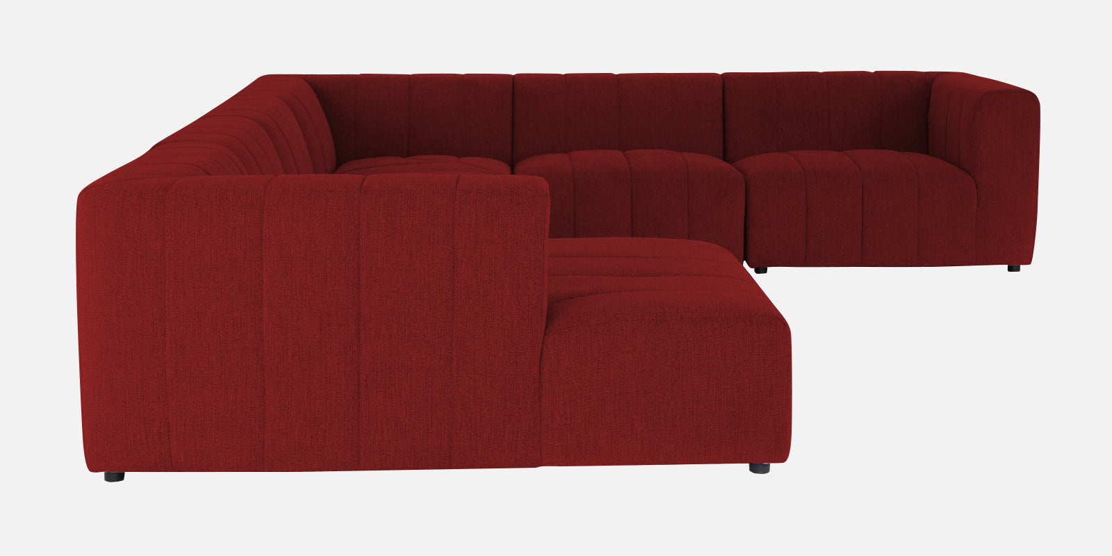 Damo Fabric RHS 8 Seater Sectional Sofa In Blood Maroon Colour