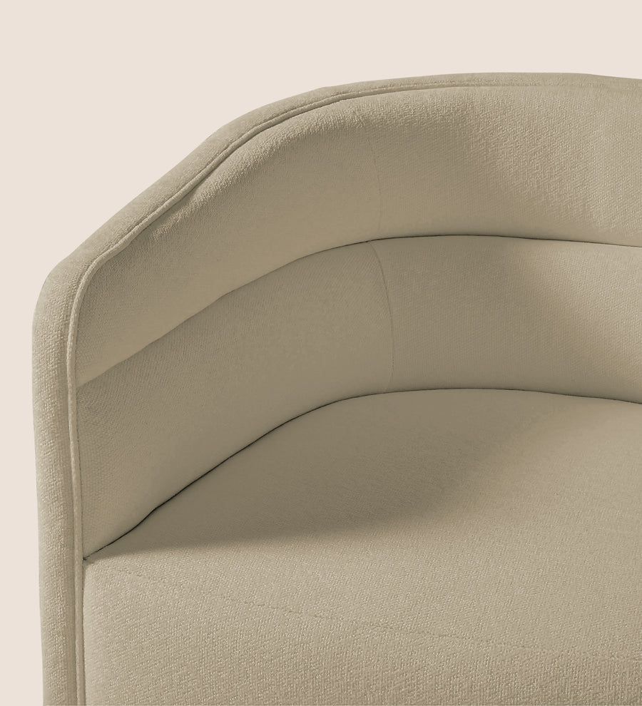 Ria Fabric Swivel Chair In Honey Beige Colour - Febonic Living