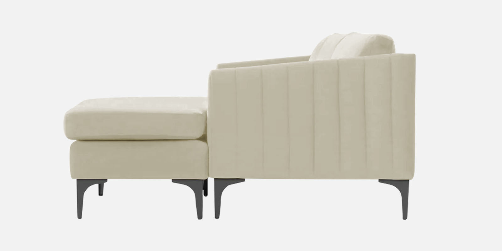 Haru Fabric RHS Sectional Sofa (2+Lounger) in Warm White Colour