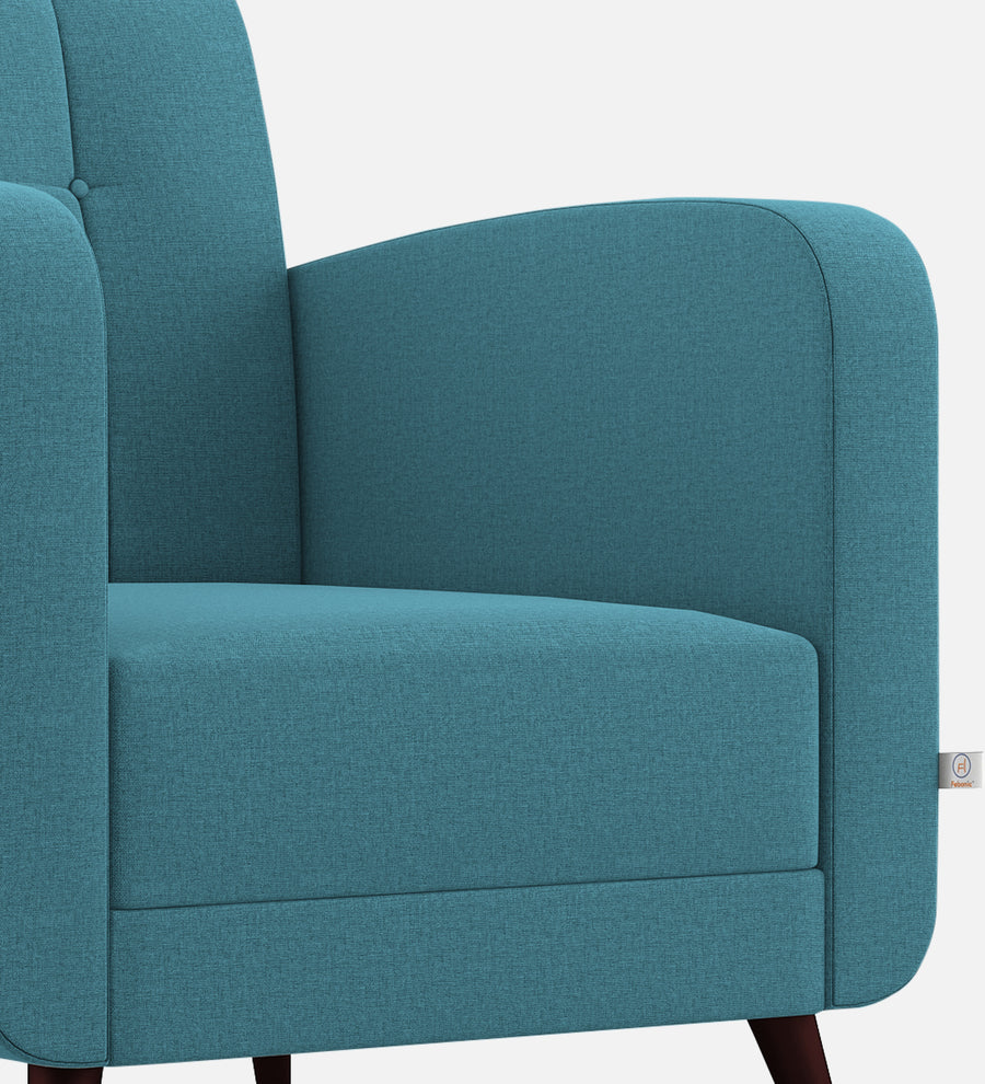 Wiki Velvet 1 Seater Sofa In Aqua Blue Colour - Febonic Living