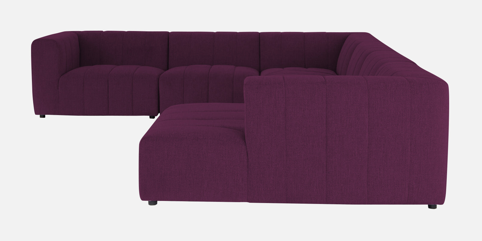 Damo Fabric LHS 8 Seater Sectional Sofa In Greek Purple Colour