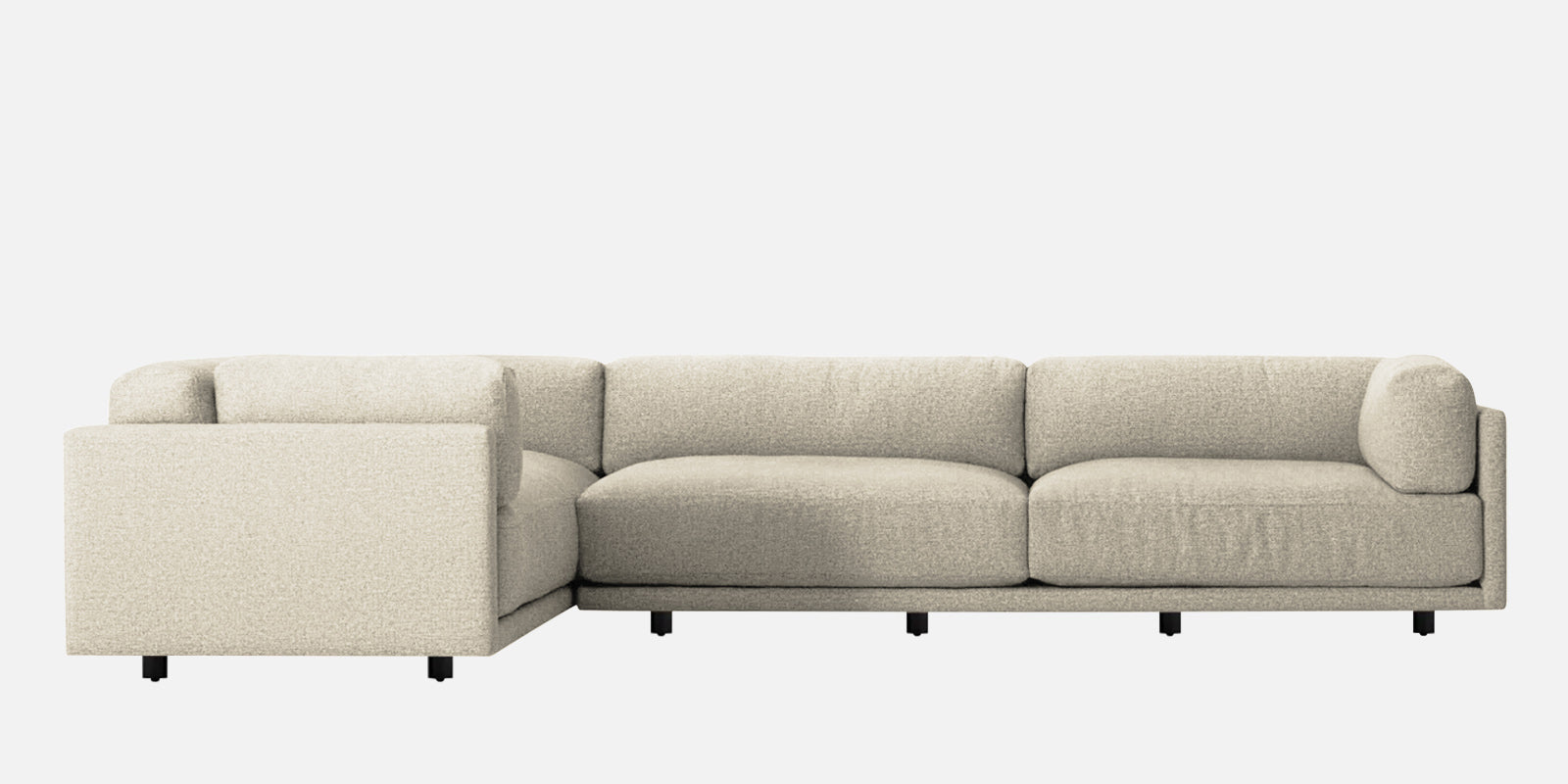 Nixon Fabric 6 Seater LHS Sectional Sofa In ivory cream Colour