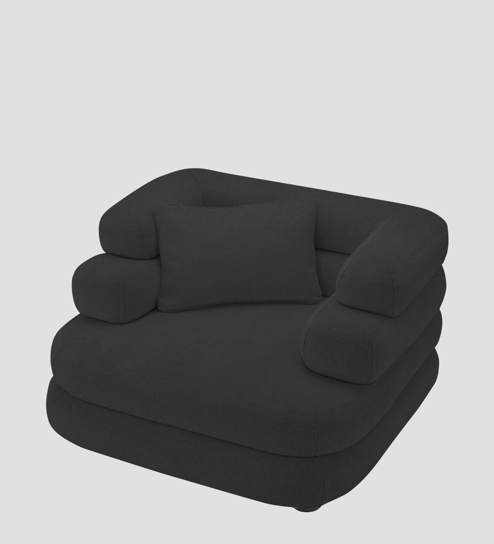 Wener Fabric 1 Seater Sofa in Bitter Black Colour