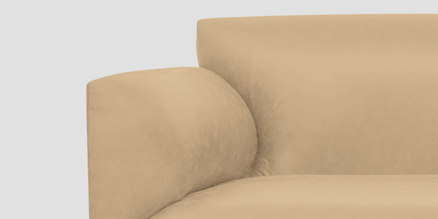 Convi Leatherette 3 Seater Sofa In Corn Beige Colour - Febonic Living