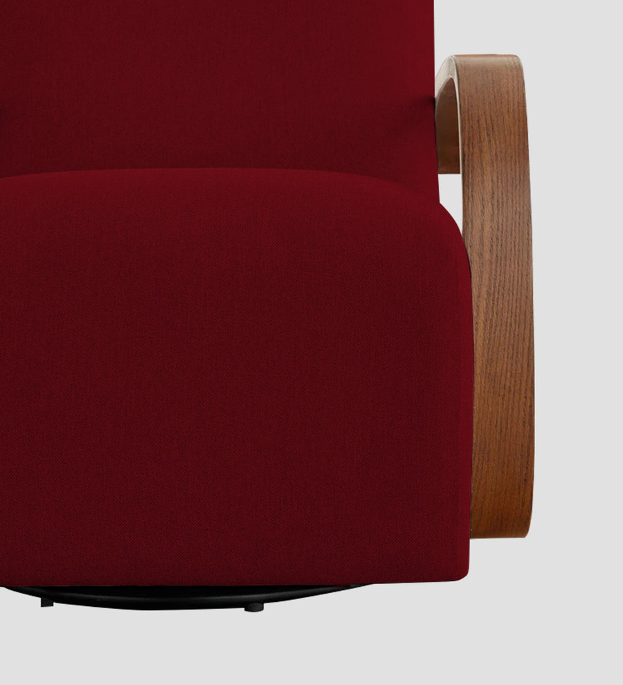 Balma Fabric Swivel Chair In Ruby Red Colour - Febonic Living