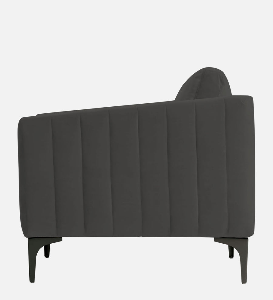 Haru Velvet 1 Seater Sofa In Hory Grey Colour - Febonic Living