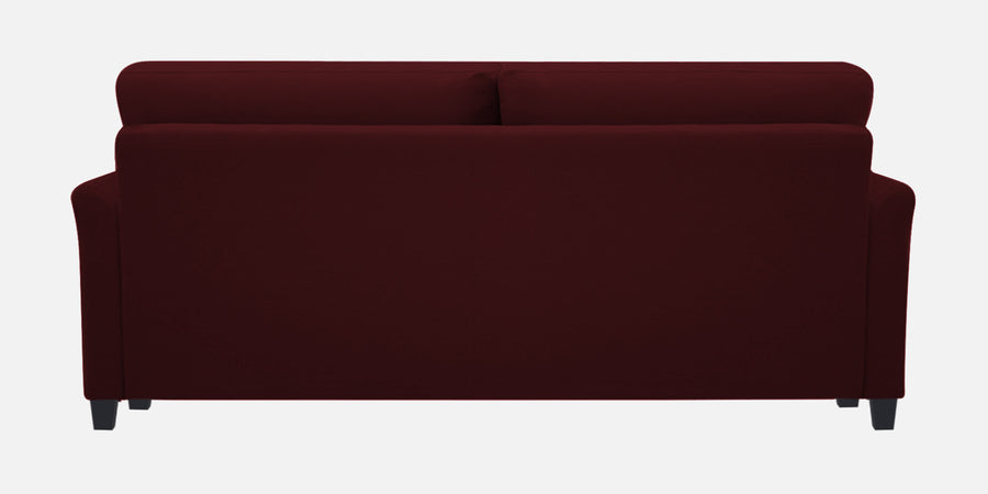 Daroo Velvet 3 Seater Sofa In Blood Maroon Colour - Febonic Living