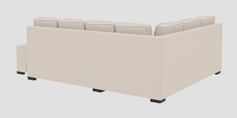 Corby Velvet Lhs 6 Seater Convertible Sofa Cum Bed In Camel Beige Colour - Febonic Living