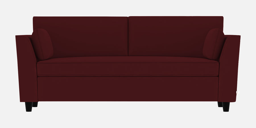 Bristo Velvet 3 Seater Sofa In Dark Maroon Colour With Storage - Febonic Living